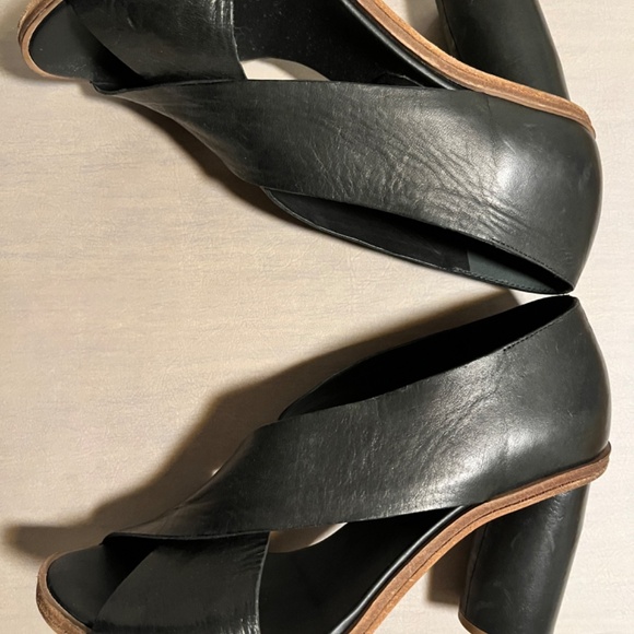 Del Carlo Black Open Toe High Heel Platforms main image 5